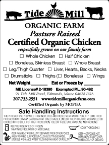 TIDE MILL ORGANIC POULTRY LABEL