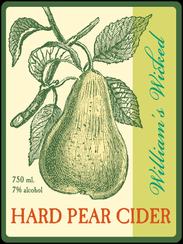 William's Wicked Hard Pear Cider Label - Beverage Label