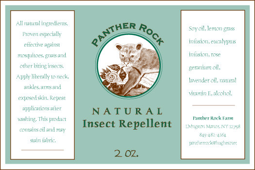 Panther Rock Insect Repellent Label