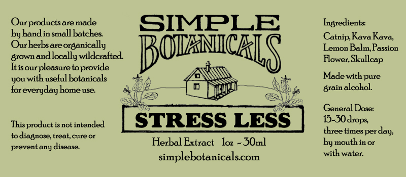 Simple Botanicals Stress Less Label
