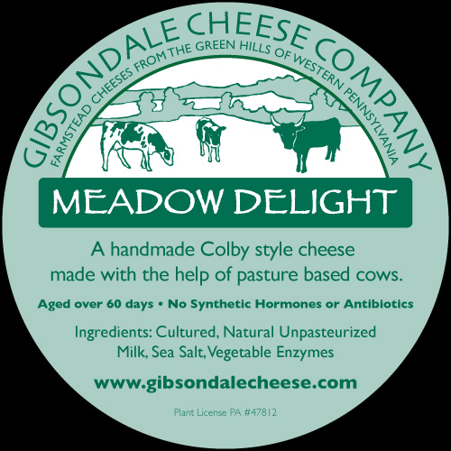 Gibsondale Cheese Company Meadow Delight Cheese Label