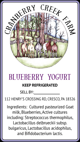 Cranberry Creek Farm Yogurt Label