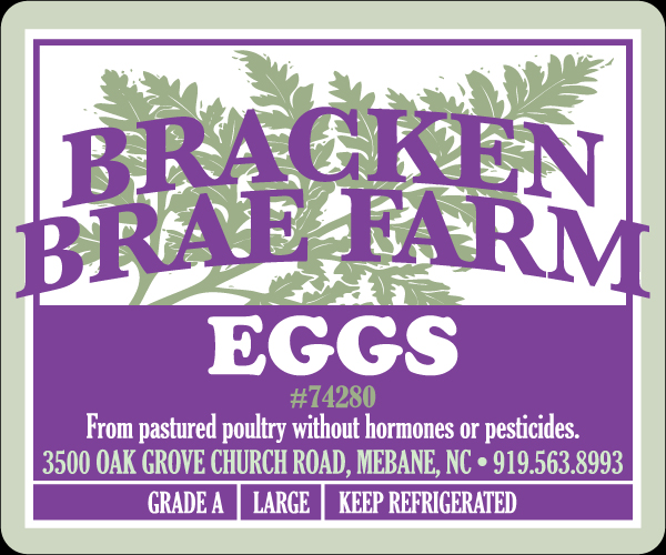 Bracken Brae Farms Eggs Labels