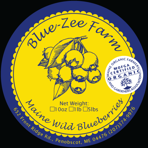 Blue Zee Farm Maine Blueberries Label