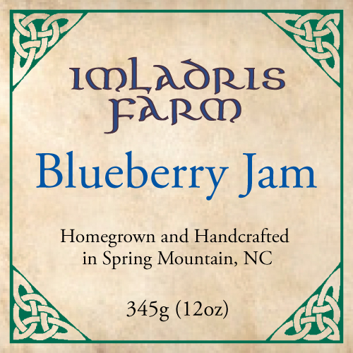 Imladris Farm Blueberry Jam Front Label