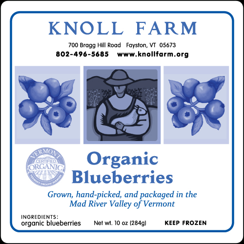 Knoll Farm Organic Blueberries Label