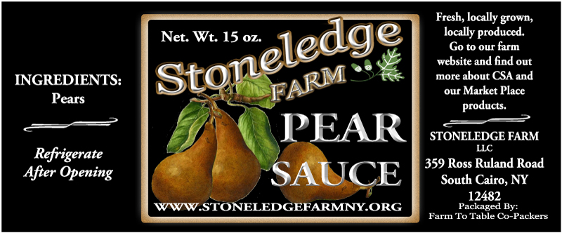 Stone Ledge Farm Pear Sauce Label