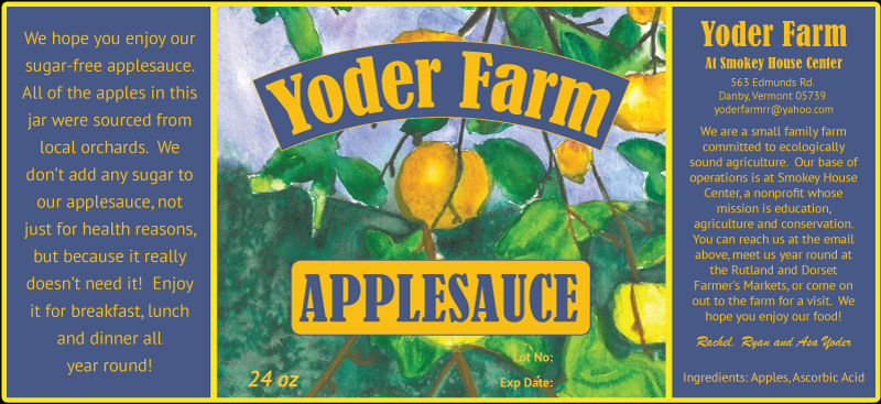 Yoder Farm Applesauce Label