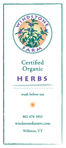 Windstone Farm Herbs Label