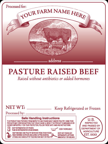 Pasture Raised Beef Label