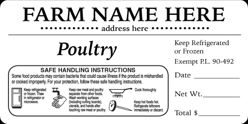 Budget Poultry Label - Pasture Raised Poultry