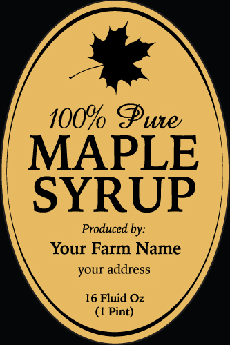 Maple-2 100% Pure Maple Syrup Label