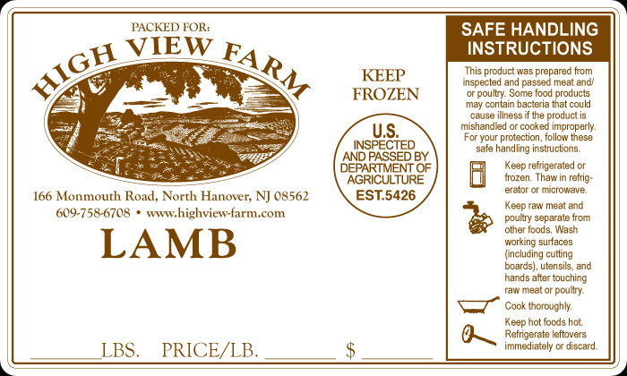 High View Farm Lamb Label