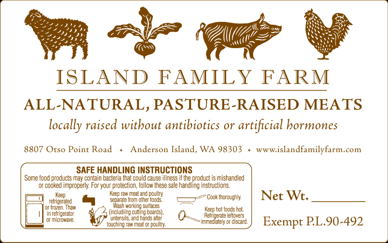 Island Family Farm Pasture Raised Meat Label
