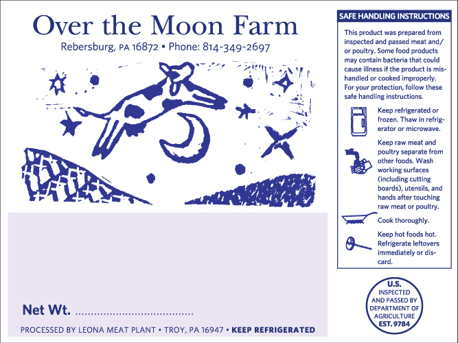 Over the Moon Farm Meat Label