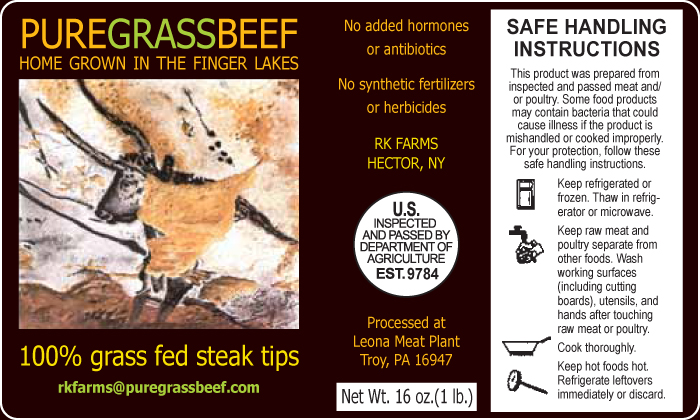 Pure Grass Beef Label