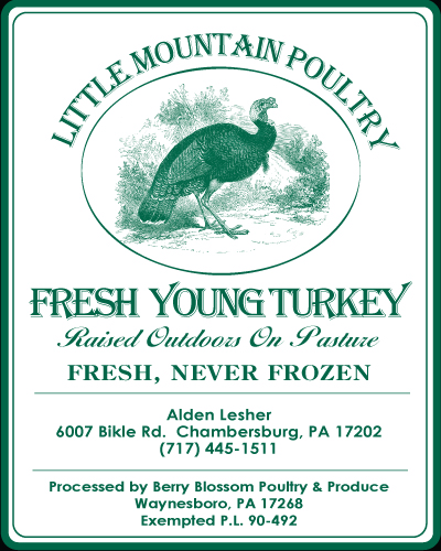 Little Mountain Apothecary Label - Fresh Young Turkey