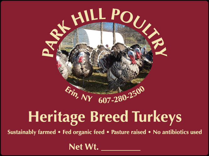 Park Hill Poultry Turkey Label