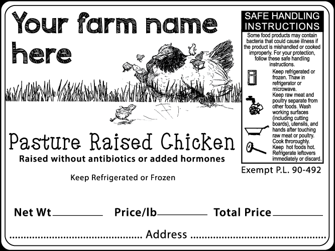 Poultry-1 Pasture Raised Chicken Label