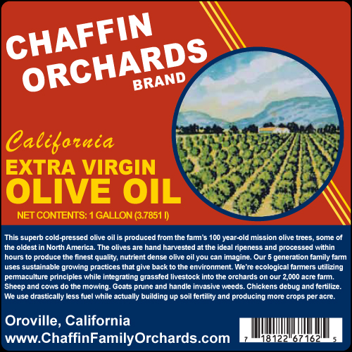 Chaffin Orchards Olive Oil Label