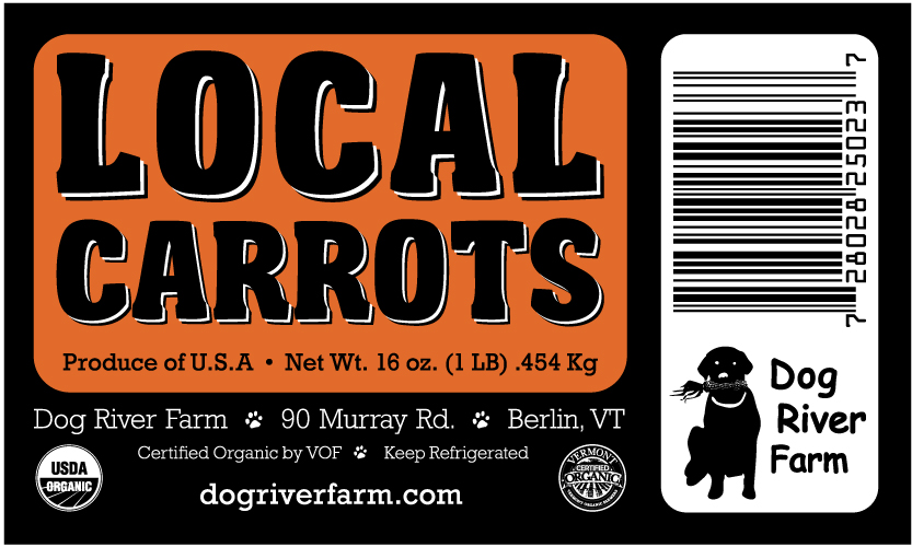 Dog River Carrots Vegetable Label