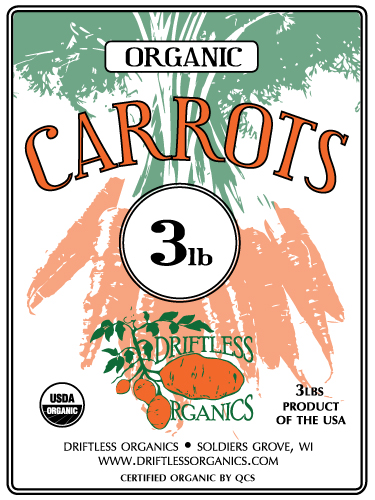 Driftless Organics Carrot - Produce Label
